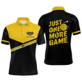 Just One More Game Custom Yellow Pickleball Polo Shirts For Men, Pickleball Uniform Apparel, Pickleball Polo Shirts