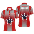I'M Going On Strike Bowling Shirt For Men, Red Men Bowlers Polo Bowling Polo Shirt, Personalized Bowling Team Shirt