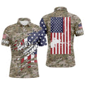Camouflage US Flag Billiard Balls Polo Shirts, Custom 8 Ball Billiard Polo, Personalized Billiard Polo Shirt