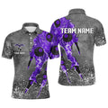 Custom Ball 8 Thunder Lighting Grunge Billiard Shirts Best Billiard Team Polo��Purple, Personalized Billiard Polo Shirt
