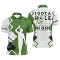 Green Golf Polos Shirts For Men Custom I Got A Cold Beer On Every Hole, Funny Golf Gift For Dad, Golf Polo Shirt, Golf Shirts