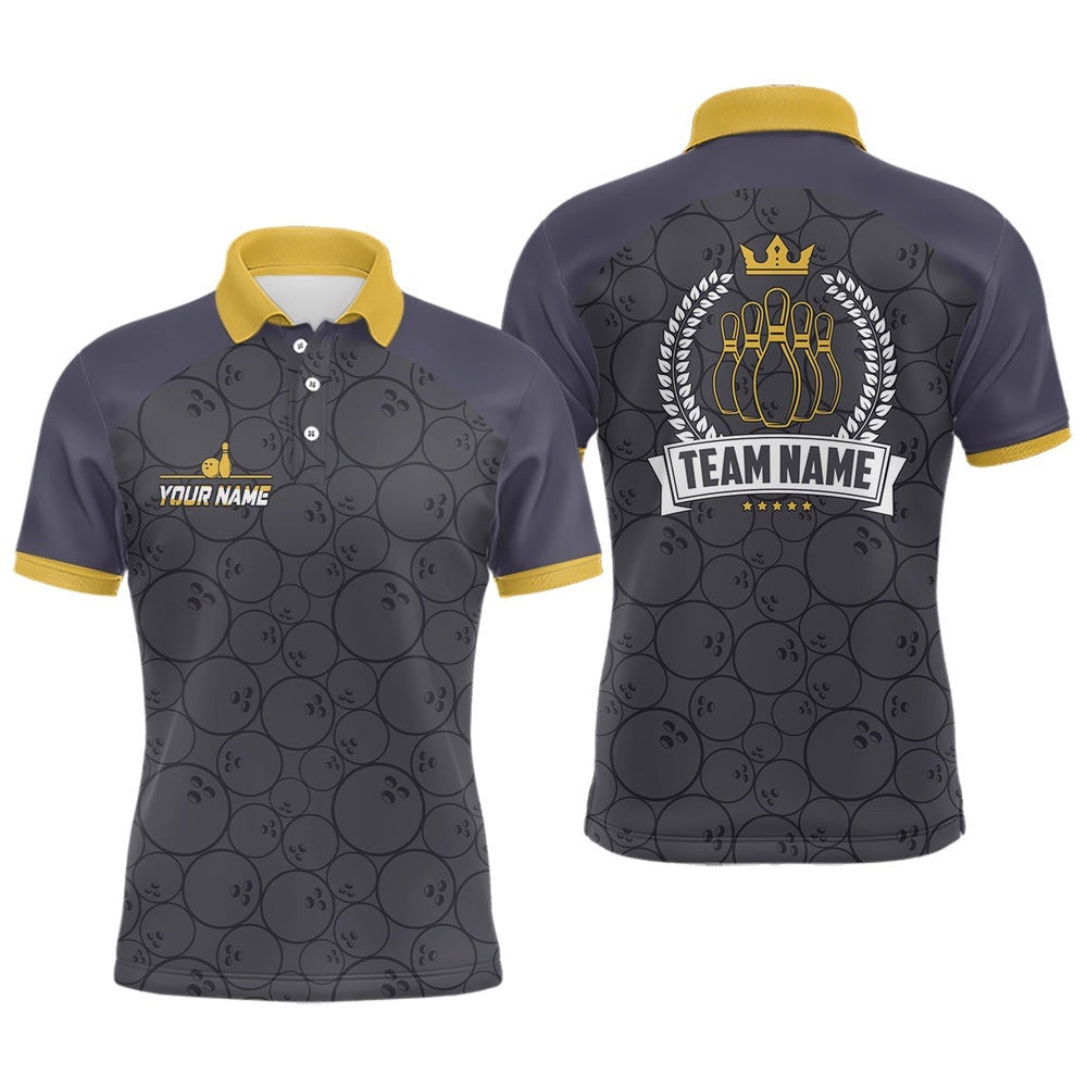 Bowling Polo Shirts For Men Custom Bowling Camo Team League Polo Shirt, Retro Bowling Shirts, Personalized Bowling Team Shirt
