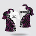 Bowling Polo Shirt, Pink Bowling Pattern Custom Men Bowling Polo Shirts Flame Bowling Team Jerseys Tournament