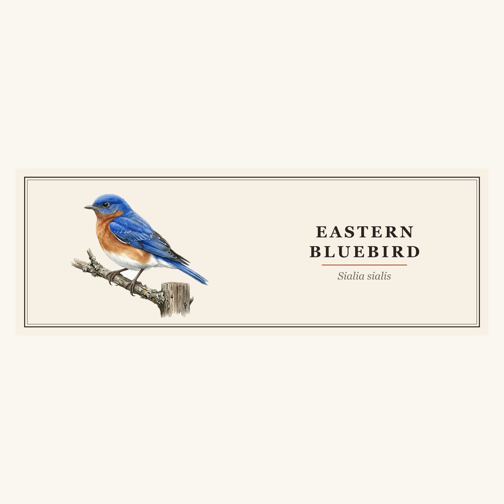 Eastern Bluebird (Sialia sialis) field-guide plate design – full print