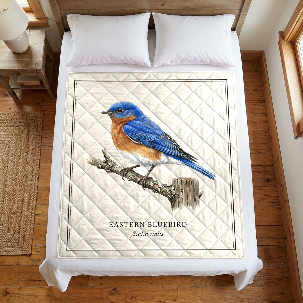 Eastern Bluebird field guide quilt