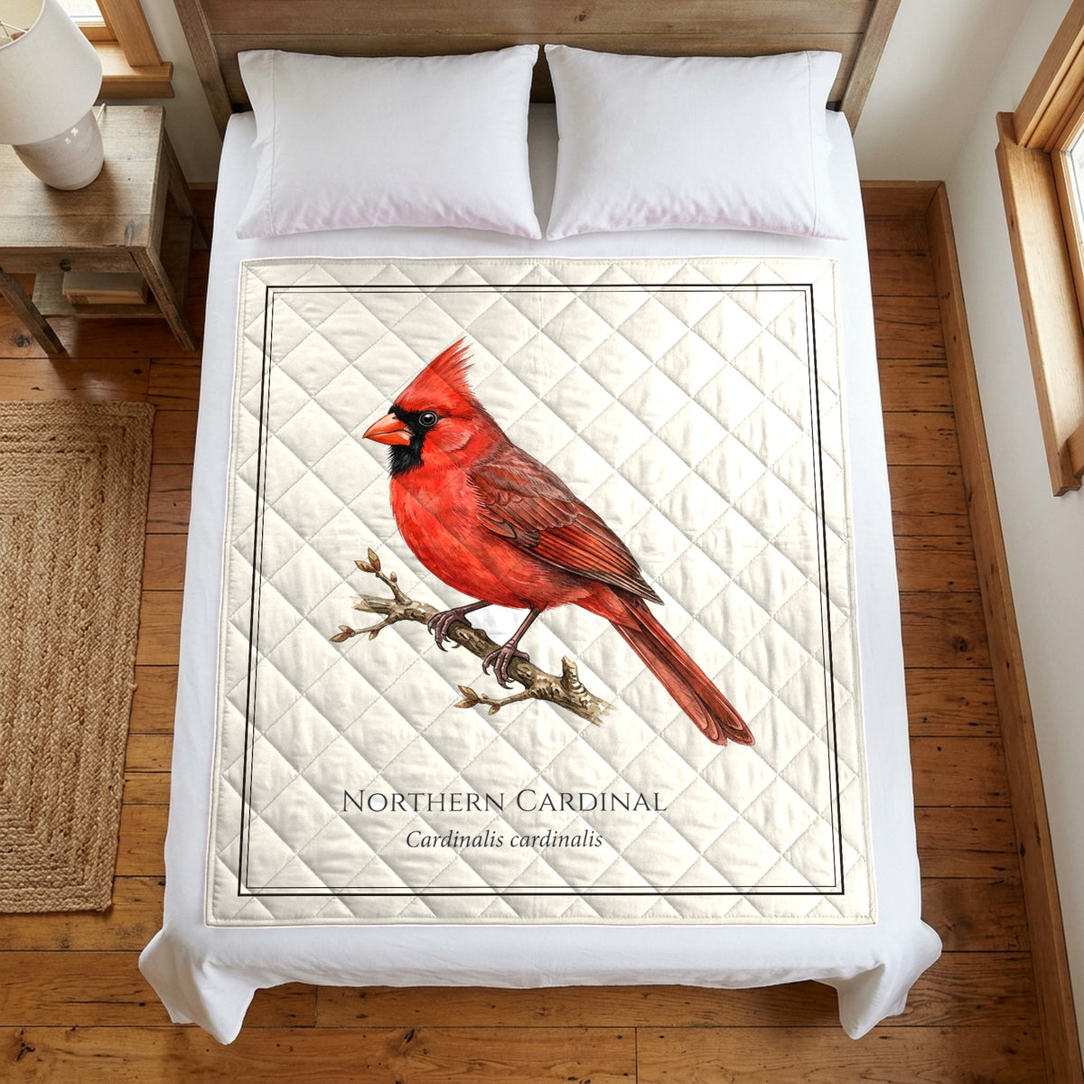 Northern Cardinal field guide quilt