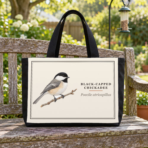 Black-capped Chickadee Field Guide Canvas Tote Bag