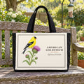 American Goldfinch field guide canvas tote bag