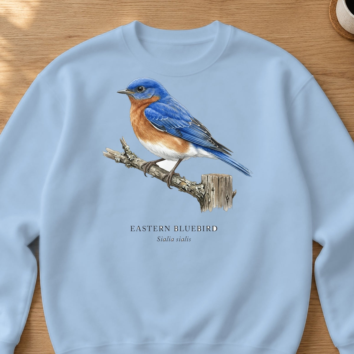 Eastern Bluebird Field Guide Crewneck Sweatshirt – Light Blue