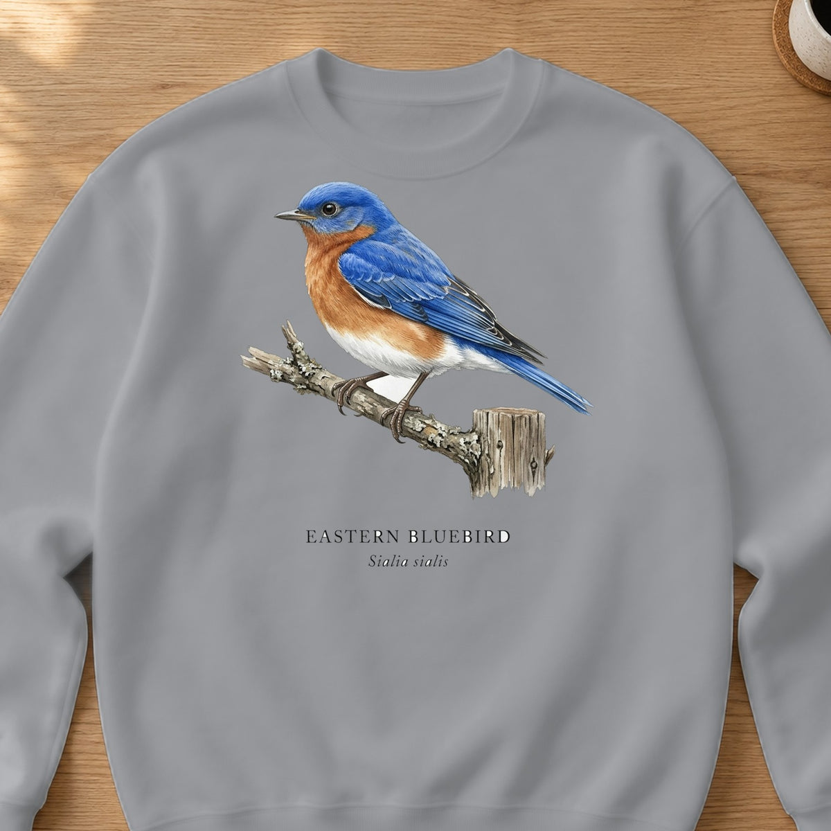 Eastern Bluebird Field Guide Crewneck Sweatshirt – Sport Grey