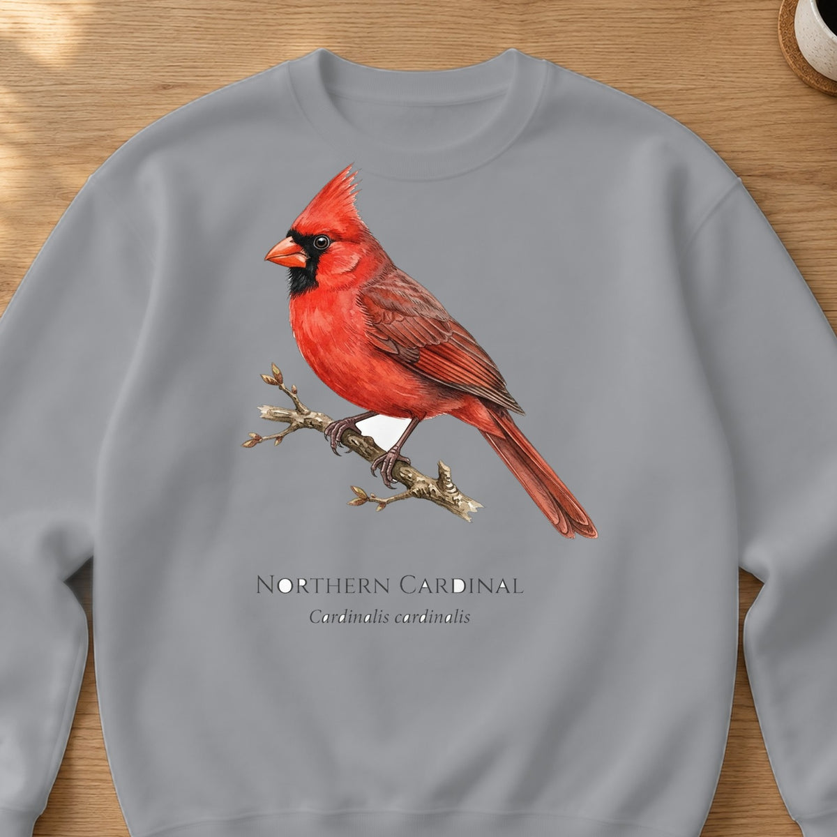 Northern Cardinal Field Guide Crewneck Sweatshirt – Sport Grey