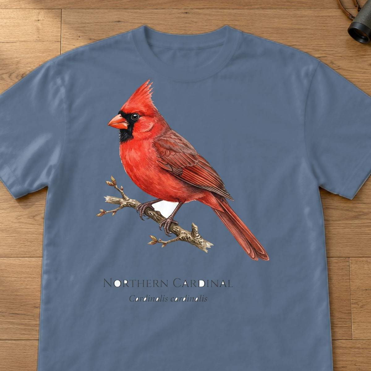 Northern Cardinal Field Guide Comfort Colors T-Shirt – Blue Jean