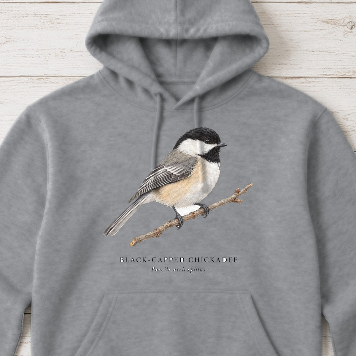 Black-capped Chickadee Field Guide Hoodie – Sport Grey
