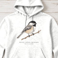 Black-capped Chickadee Field Guide Hoodie – White