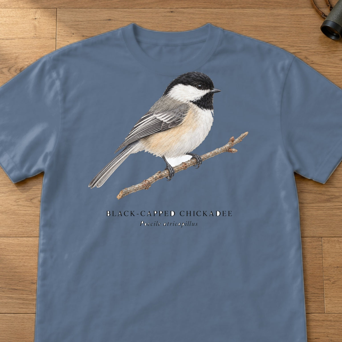 Black-capped Chickadee Field Guide Comfort Colors T-Shirt – Blue Jean