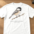 Black-capped Chickadee Field Guide Comfort Colors T-Shirt – White