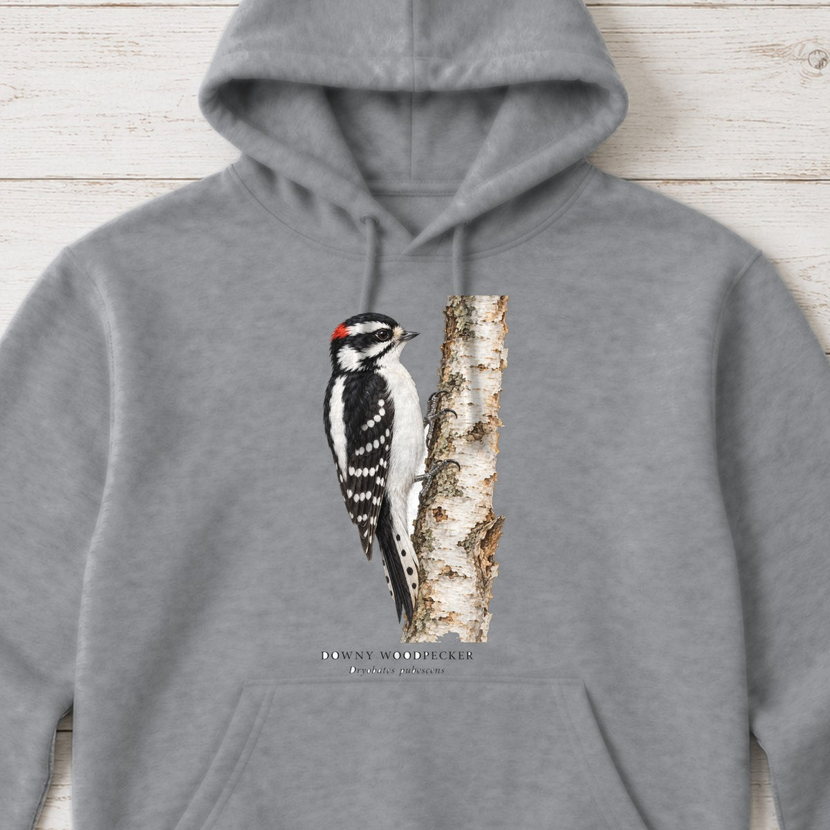 Downy Woodpecker Field Guide Hoodie – Sport Grey