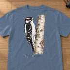 Downy Woodpecker Field Guide Comfort Colors T-Shirt – Blue Jean