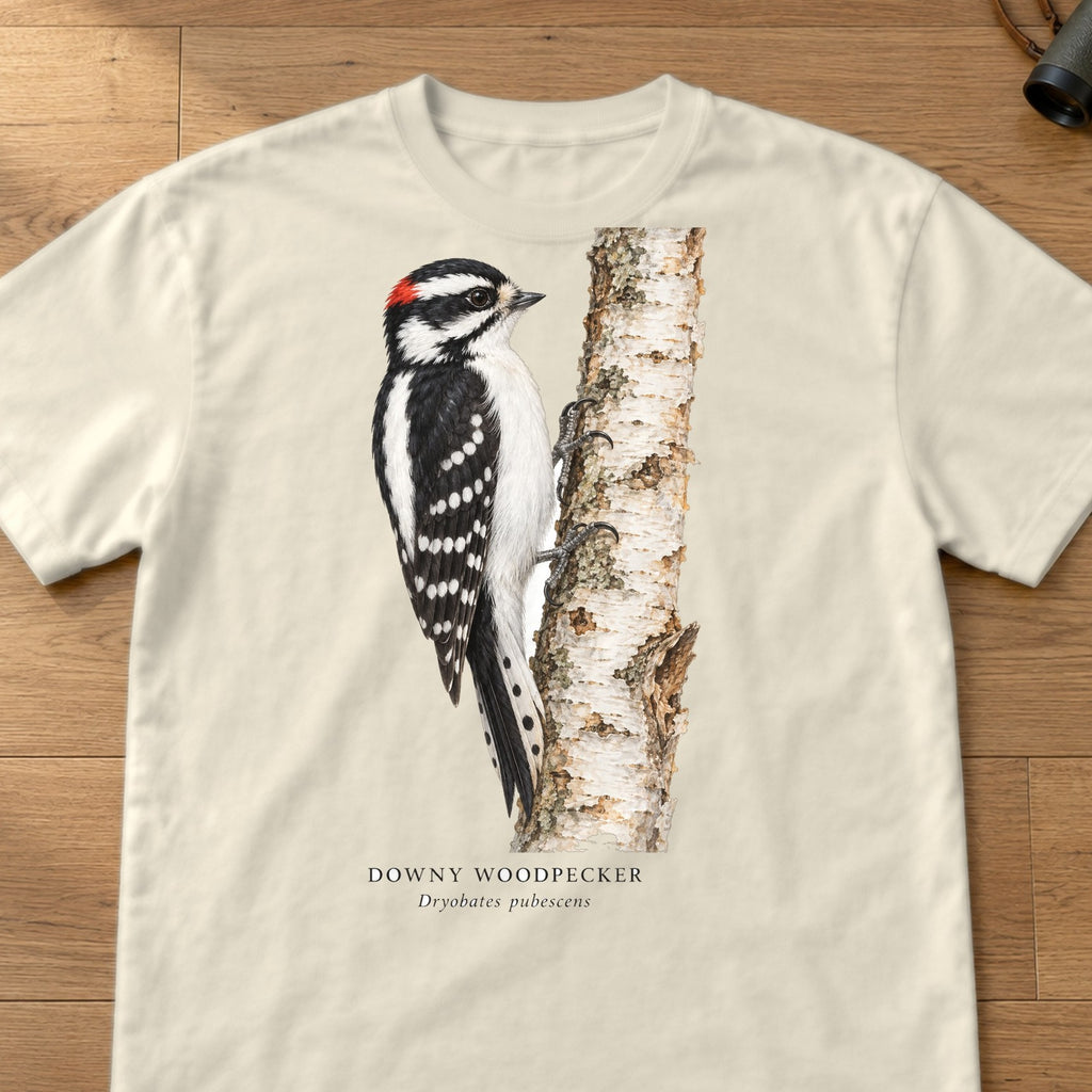Downy Woodpecker Field Guide Comfort Colors T-Shirt – Ivory