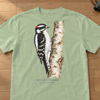 Downy Woodpecker Field Guide Comfort Colors T-Shirt – Light Green