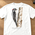 Downy Woodpecker Field Guide Comfort Colors T-Shirt – White