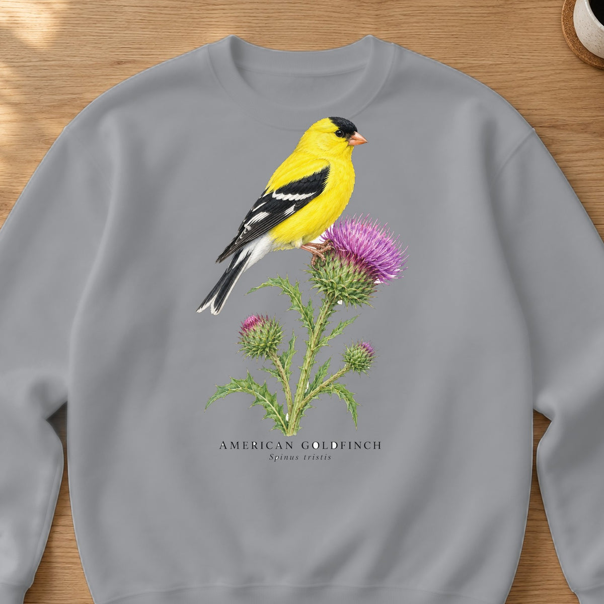 American Goldfinch Field Guide Crewneck Sweatshirt – Sport Grey