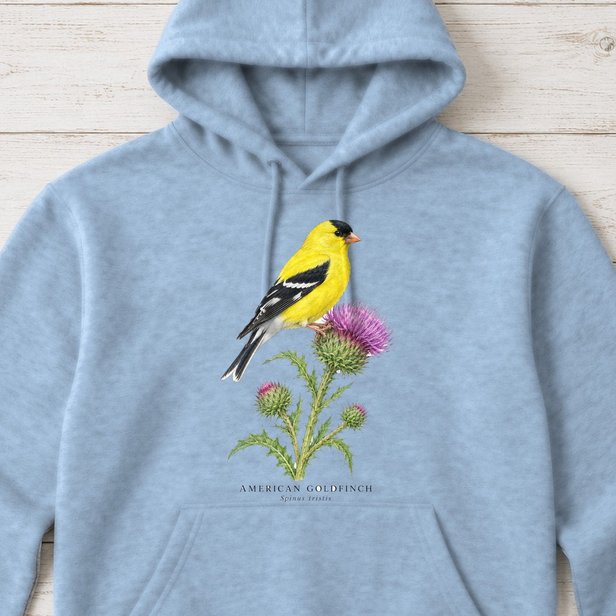 American Goldfinch Field Guide Hoodie – Light Blue