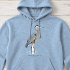 Great Blue Heron Field Guide Hoodie – Light Blue