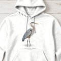 Great Blue Heron Field Guide Hoodie – White