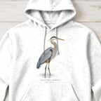 Great Blue Heron Field Guide Hoodie – White