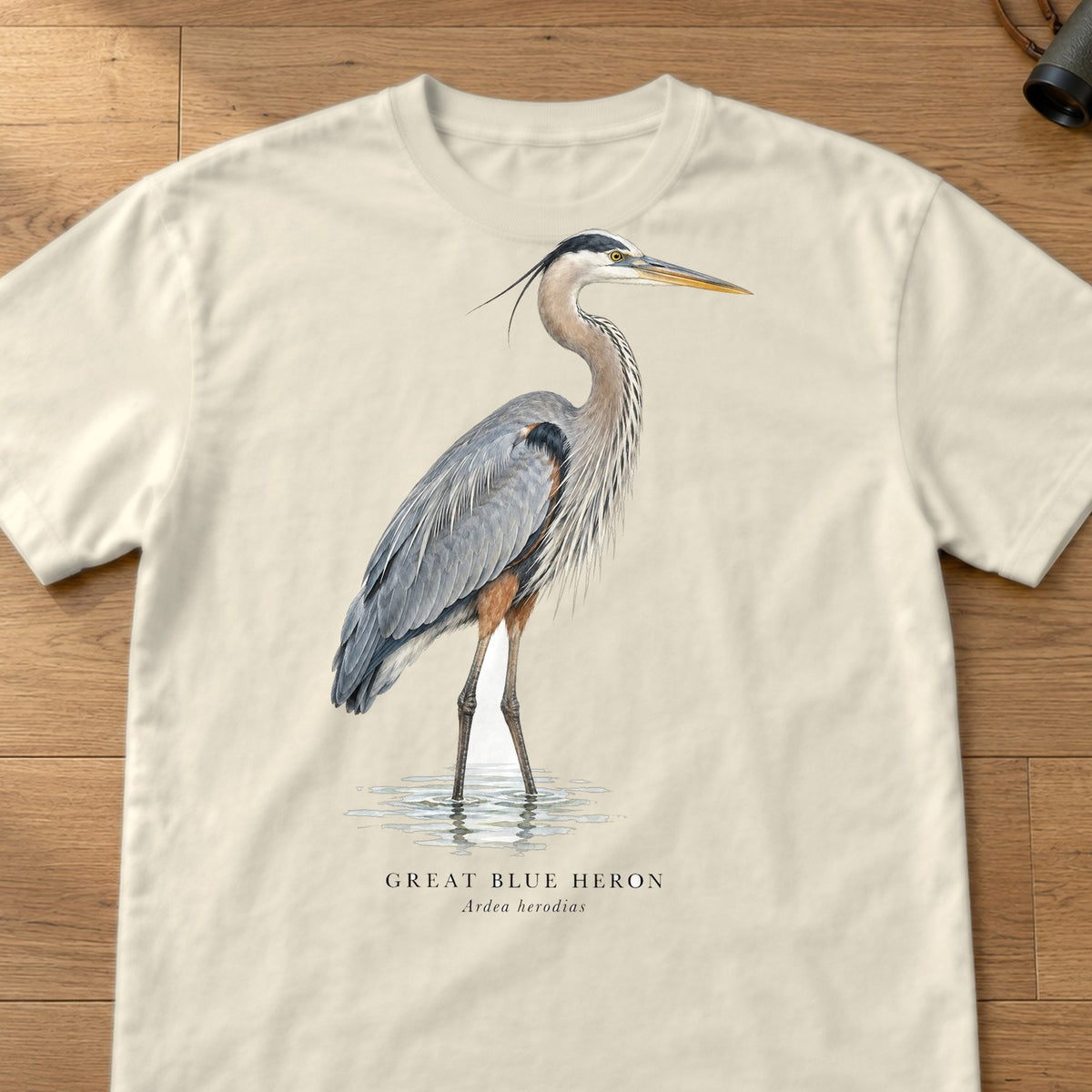 Great Blue Heron Field Guide Comfort Colors T-Shirt – Ivory