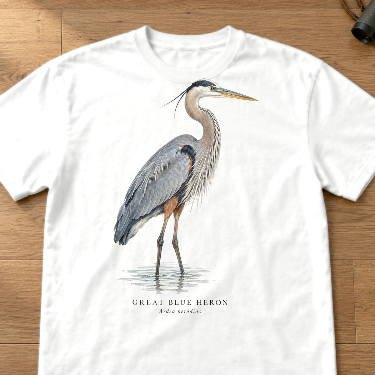 Great Blue Heron Field Guide Comfort Colors T-Shirt – White