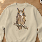 Great Horned Owl Field Guide Crewneck Sweatshirt – Sand
