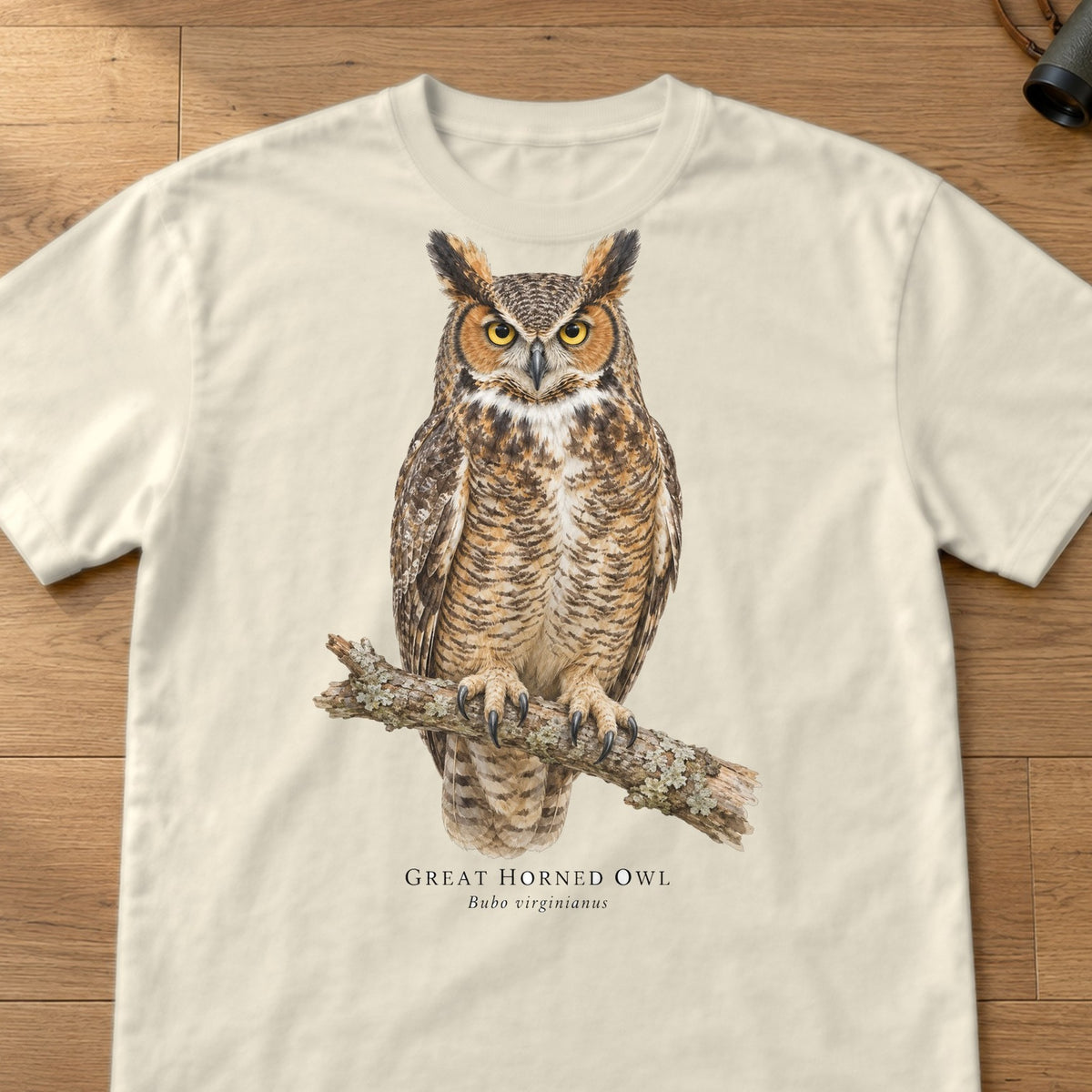 Great Horned Owl Field Guide Comfort Colors T-Shirt – Ivory