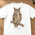 Great Horned Owl Field Guide Comfort Colors T-Shirt – White