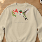 Ruby-throated Hummingbird Field Guide Crewneck Sweatshirt – Sand
