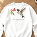 Ruby-throated Hummingbird Field Guide Crewneck Sweatshirt – White