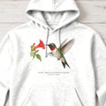 Ruby-throated Hummingbird Field Guide Hoodie – White