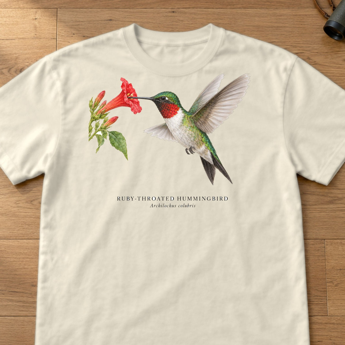 Ruby-throated Hummingbird Field Guide Comfort Colors T-Shirt – Ivory
