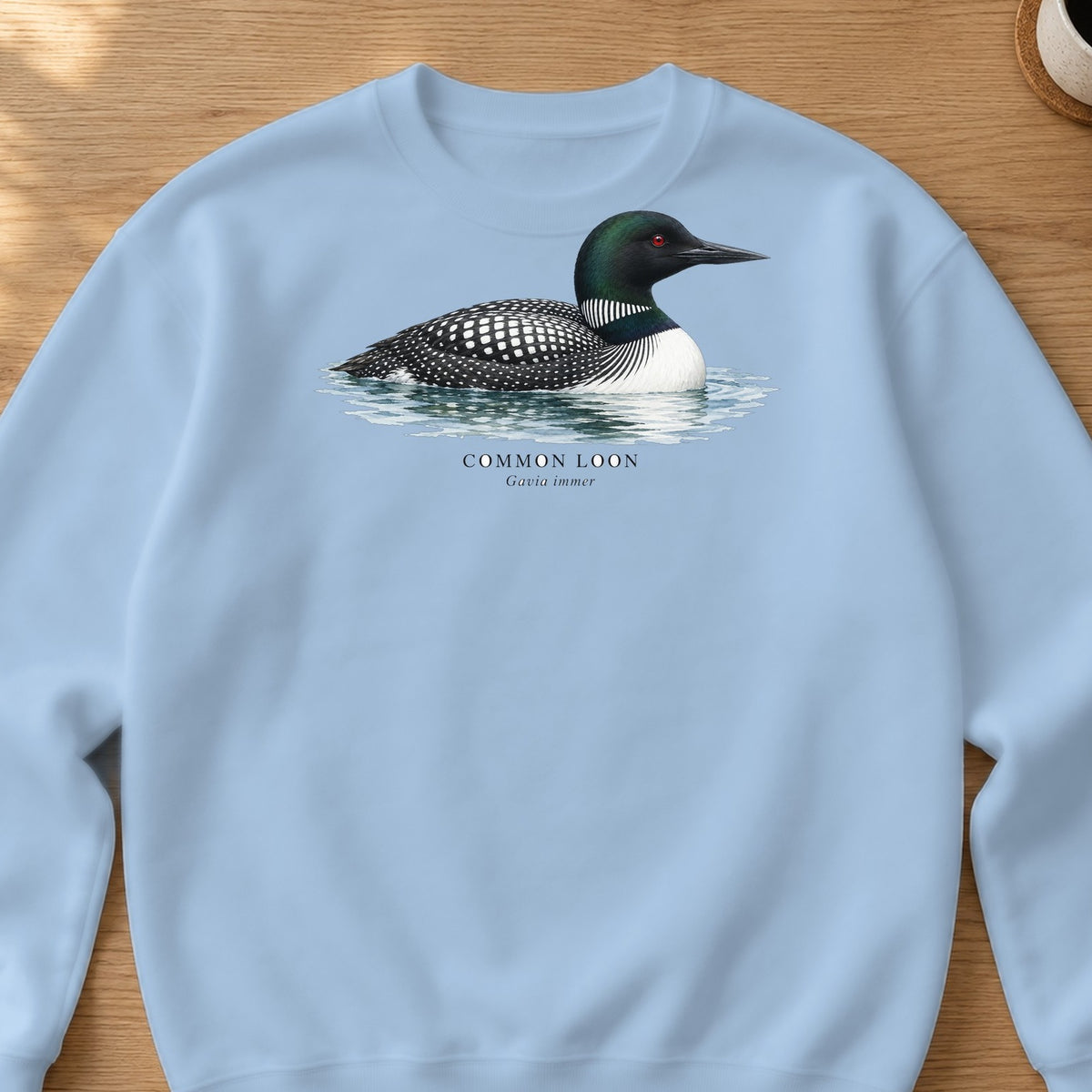 Common Loon Field Guide Crewneck Sweatshirt – Light Blue