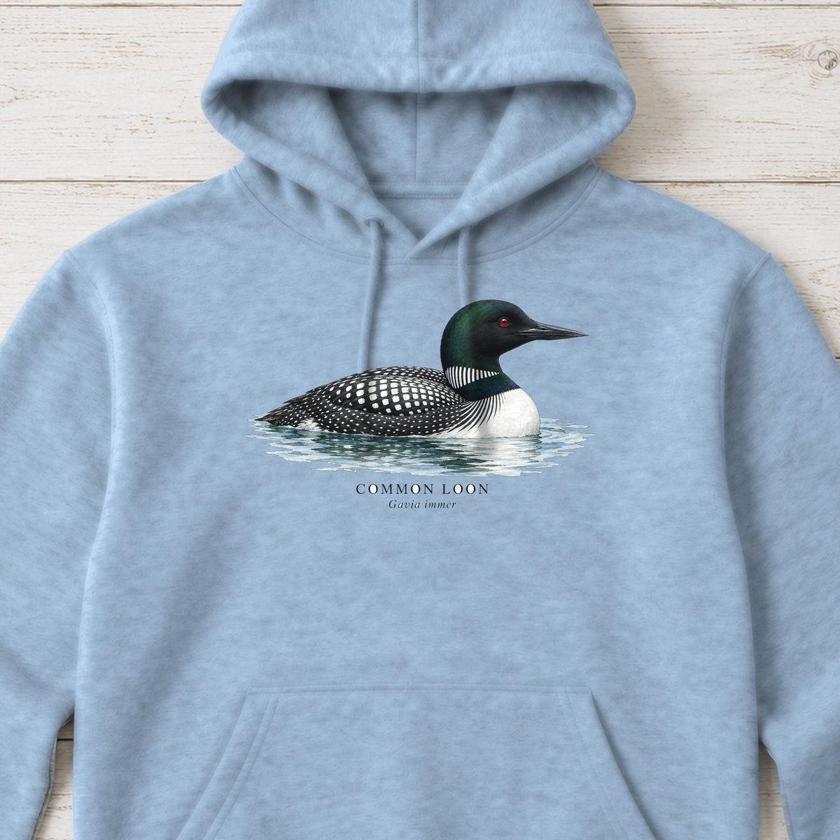 Common Loon Field Guide Hoodie – Light Blue