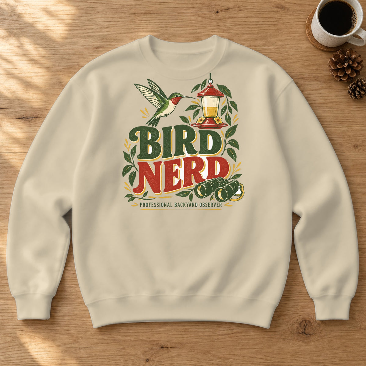 Bird Nerd Crewneck Sweatshirt – Sand