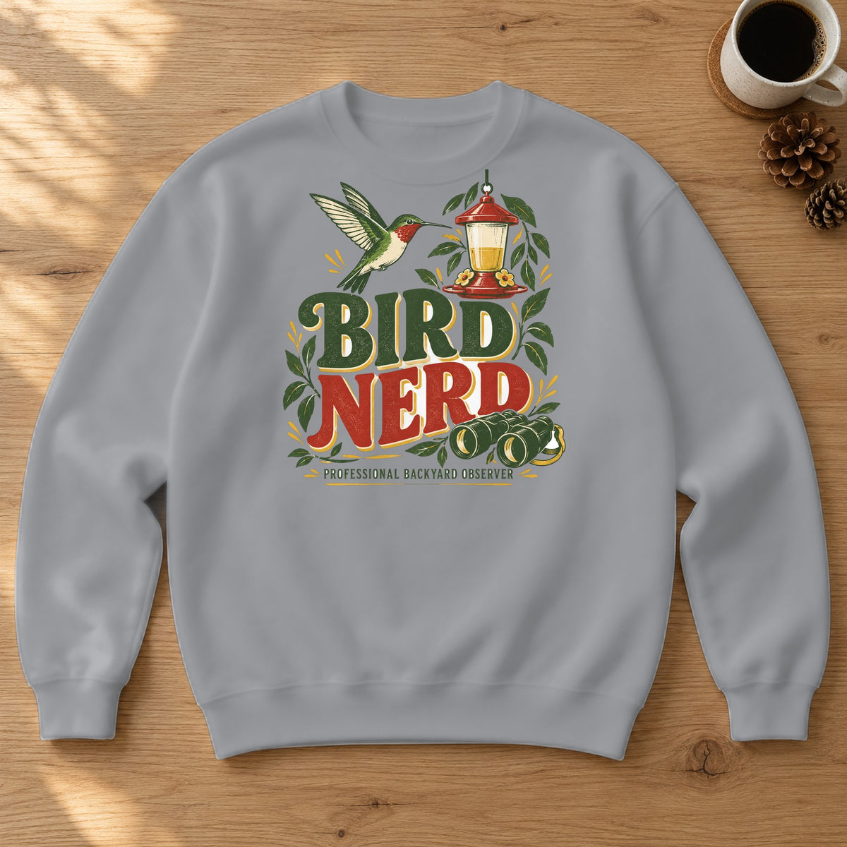 Bird Nerd Crewneck Sweatshirt – Sport Grey