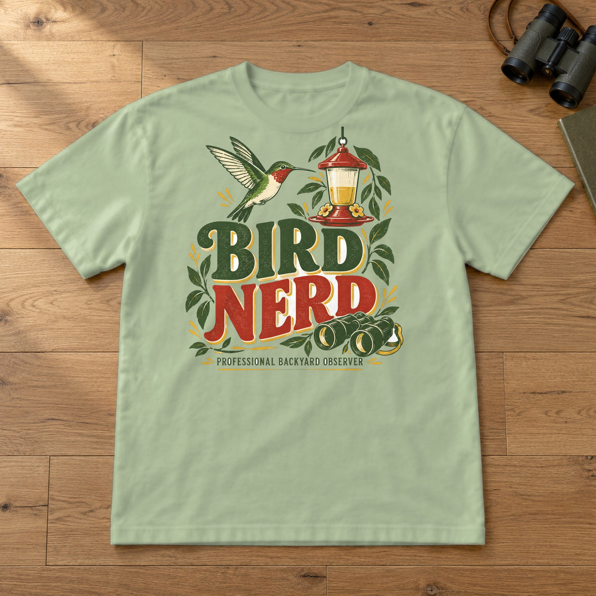 Bird Nerd Comfort Colors T-Shirt – Light Green