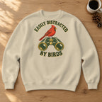 Easily Distracted by Birds Crewneck Sweatshirt – Sand
