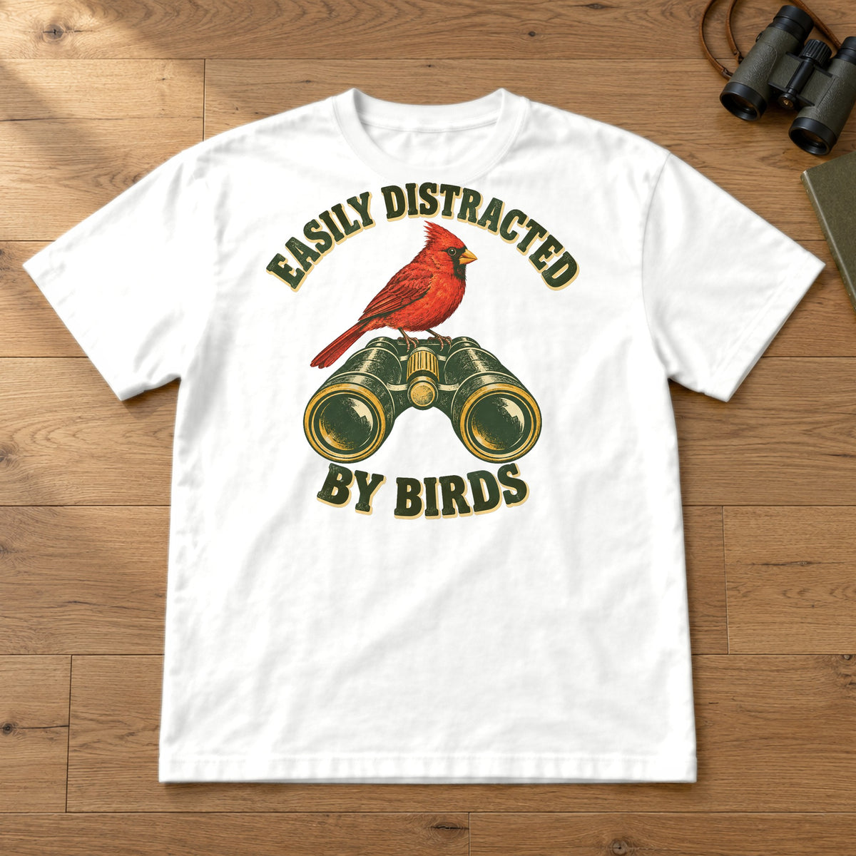 Easily Distracted by Birds Comfort Colors T-Shirt – White