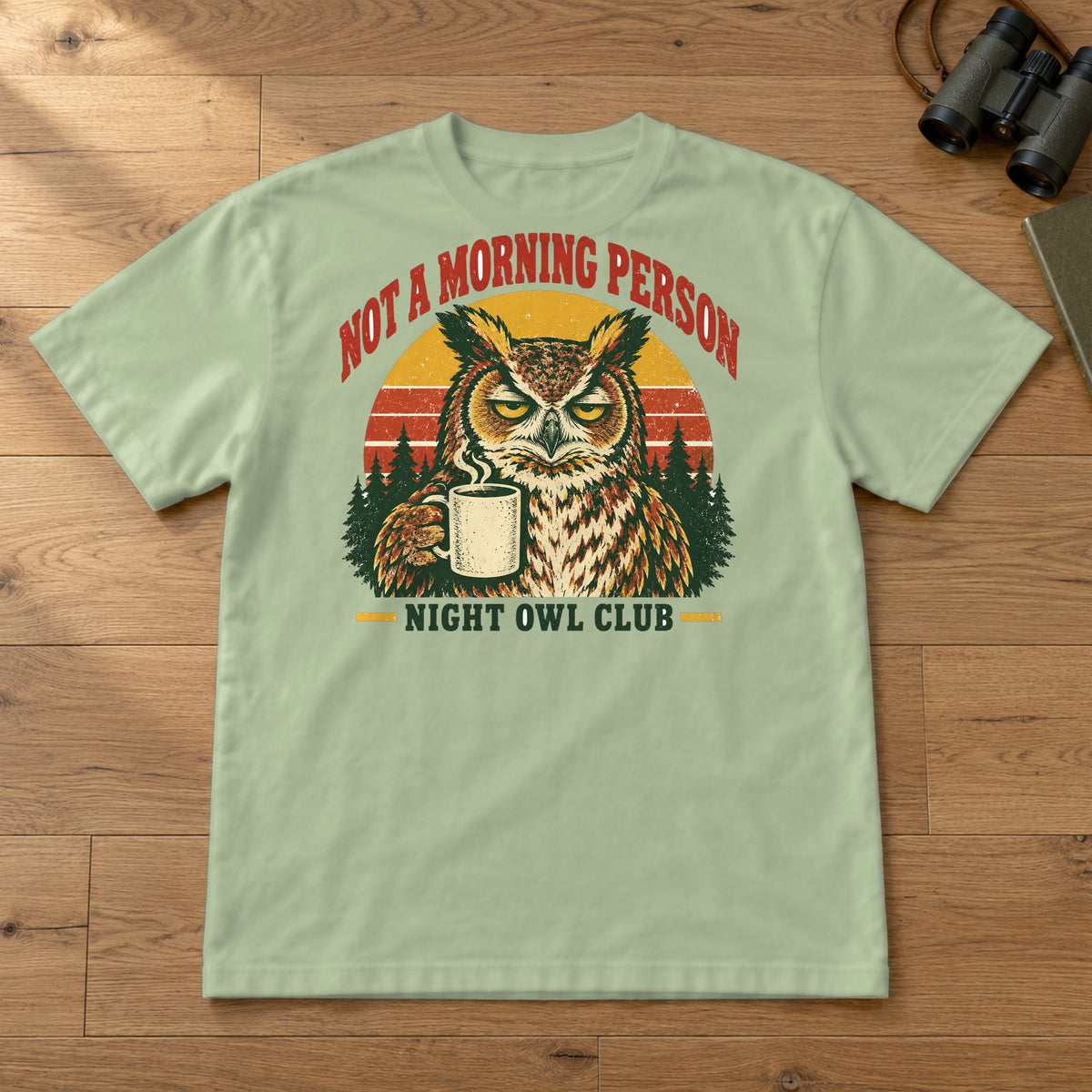 Not a Morning Person — Night Owl Club Comfort Colors T-Shirt – Light Green