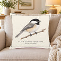 Black-capped Chickadee Field Guide Throw Pillow Cover