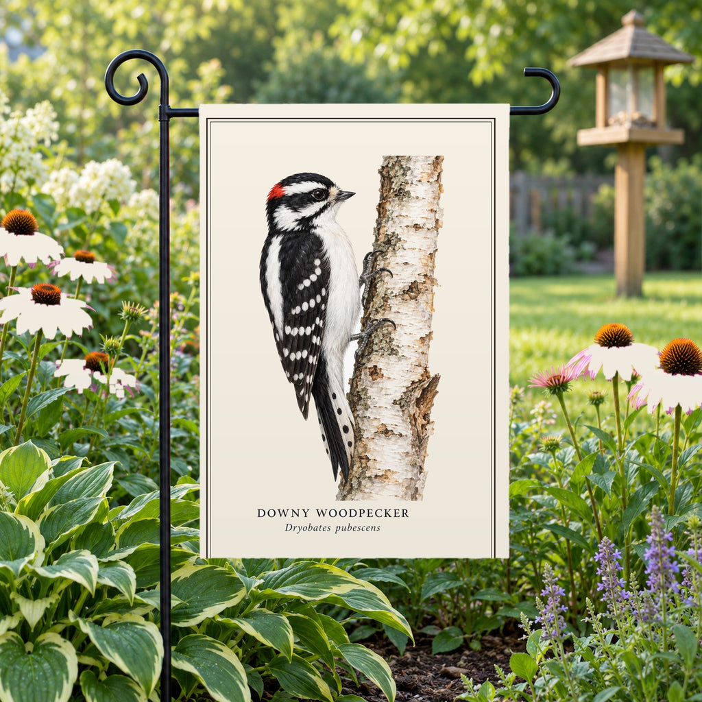 Downy Woodpecker Field Guide Flag