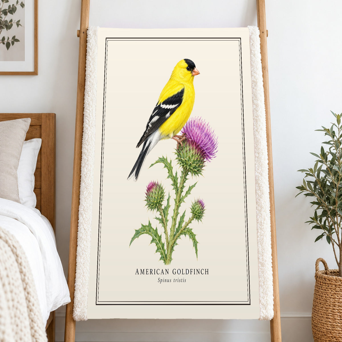 American Goldfinch Field Guide Sherpa Blanket